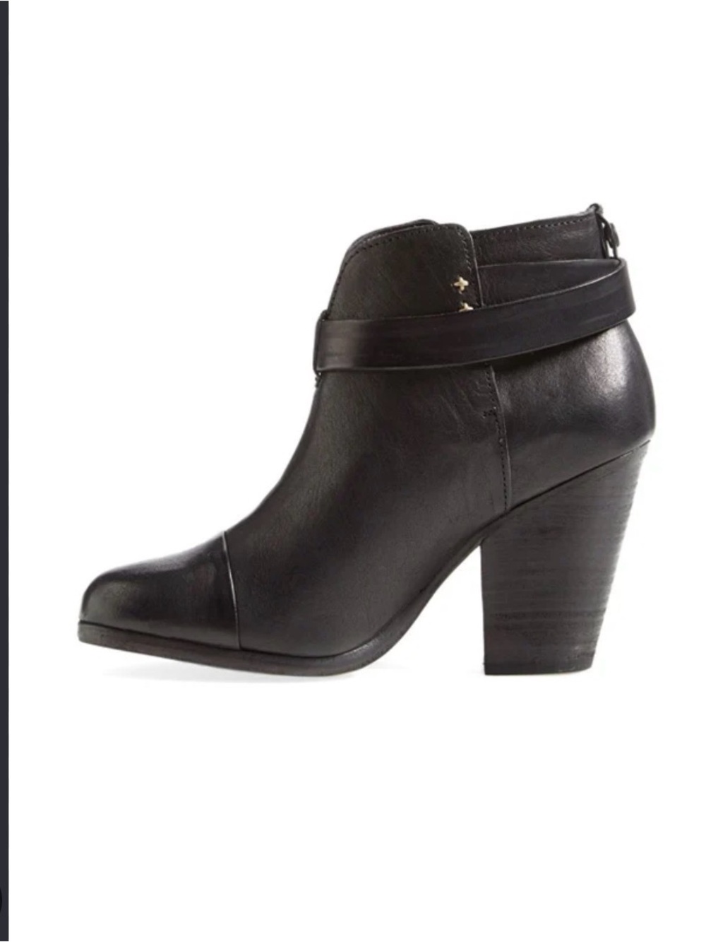 rag & bone harrow boot in black leather, 7.5